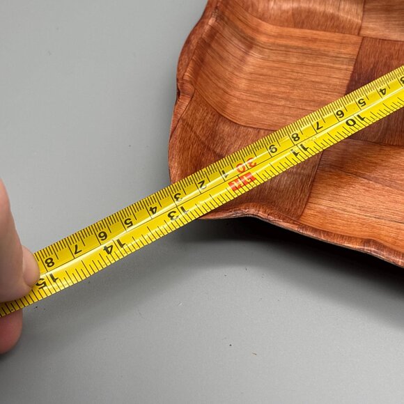 Vintage Philippine Mahogany Leaf Bowl — Hand-Carved Laminated Wooden Dish - Picture 6 of 7